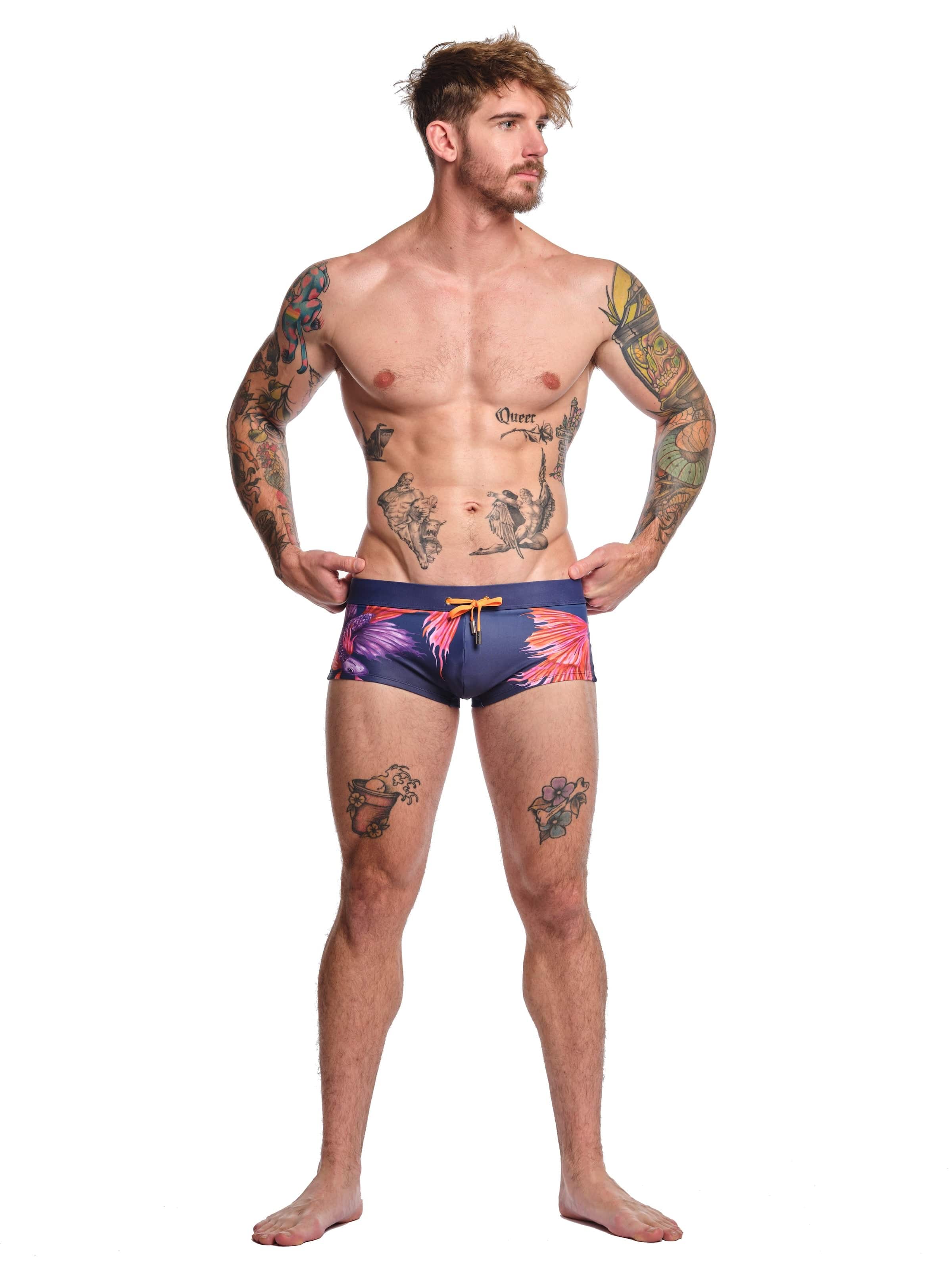 Fighting Fish Navy Swim Trunk - Image 5