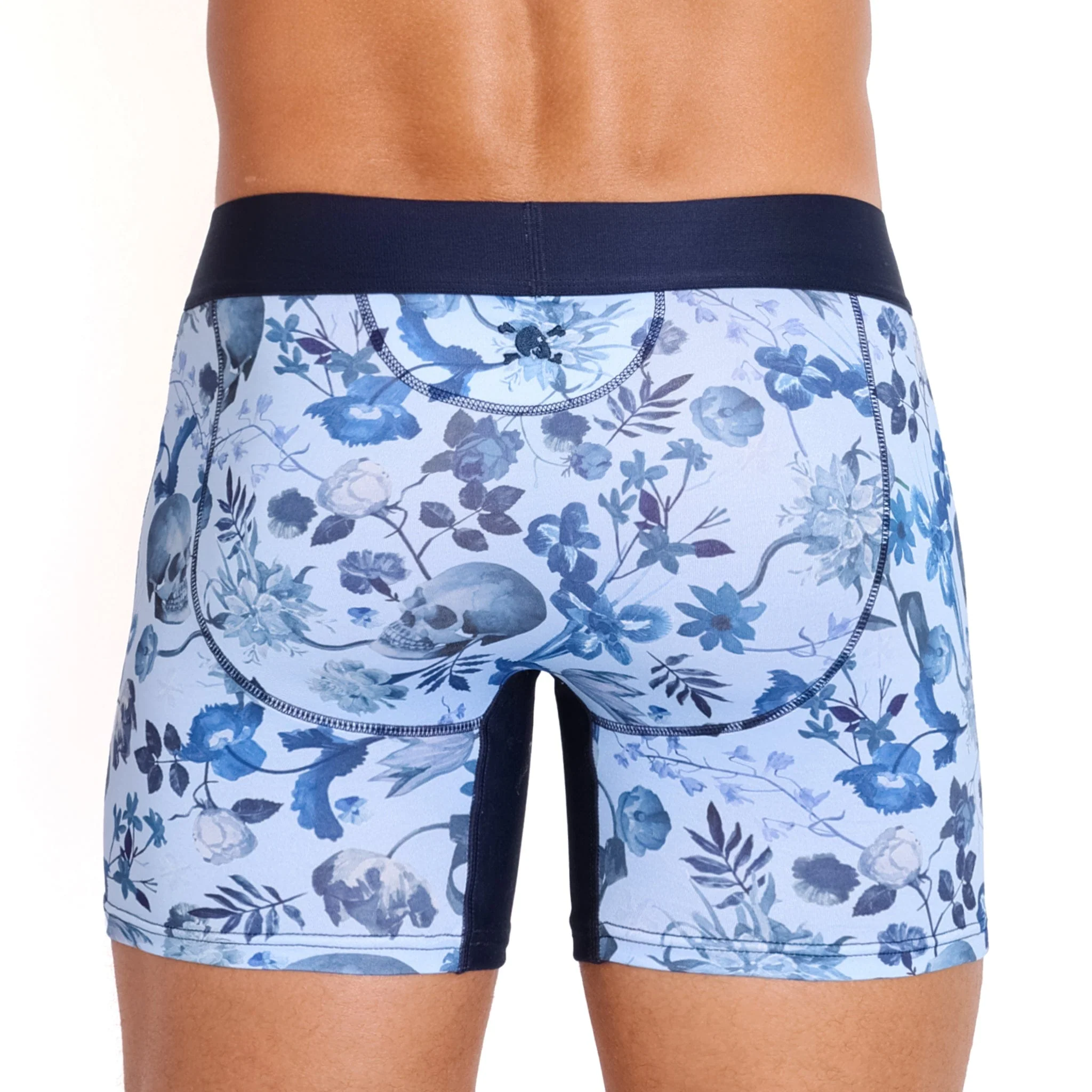 Hand Painted Dutch Floral Boxer Brief Sky - Image 3