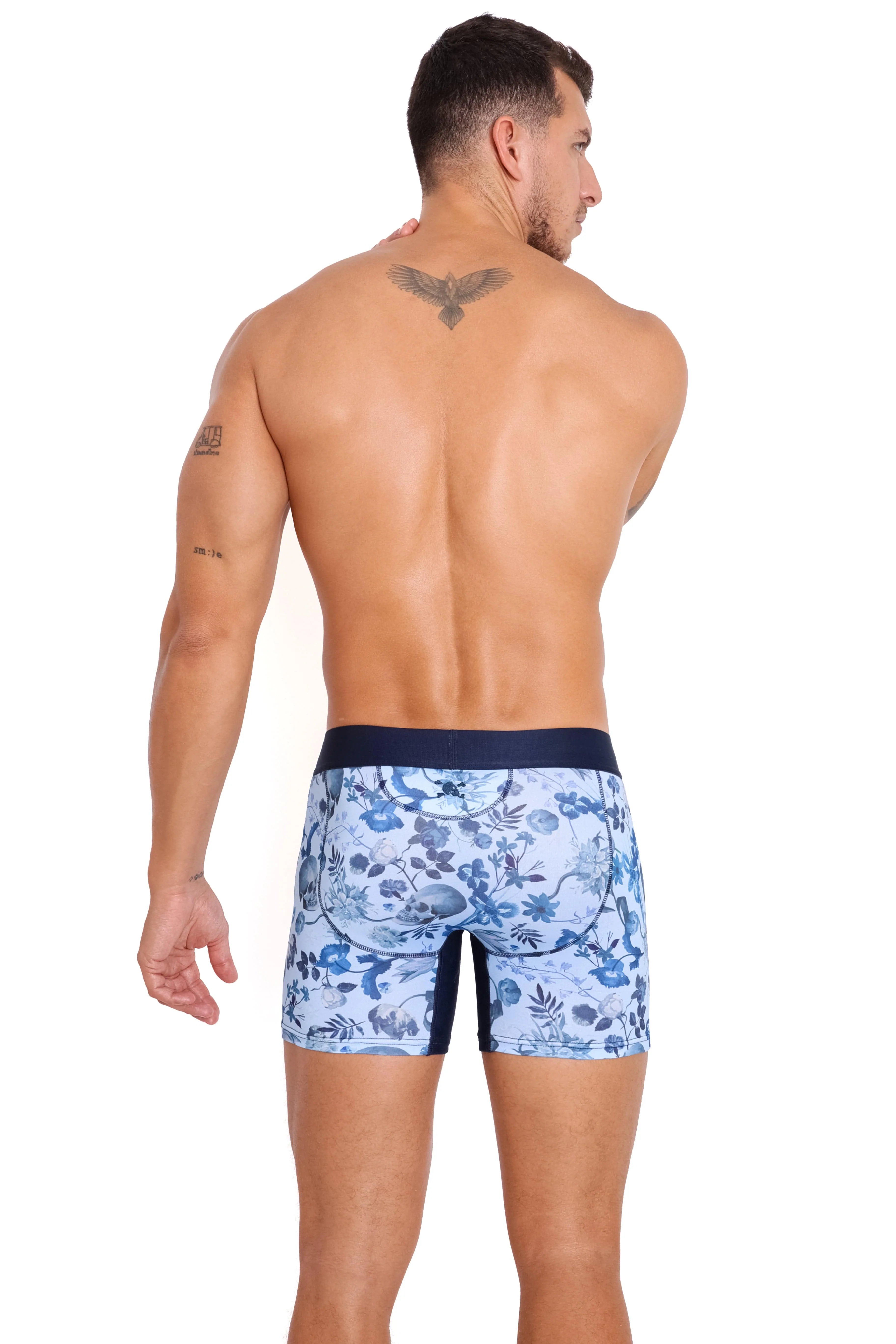 Hand Painted Dutch Floral Boxer Brief Sky - Image 6